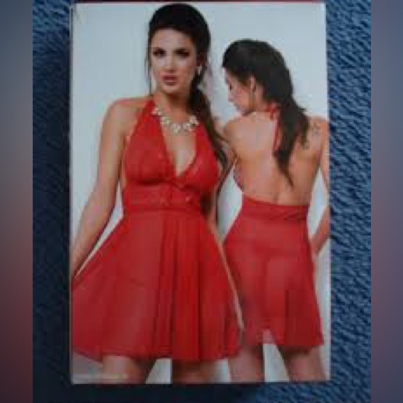 Dolled Up Red Lace Chemise - Picture 3 of 14